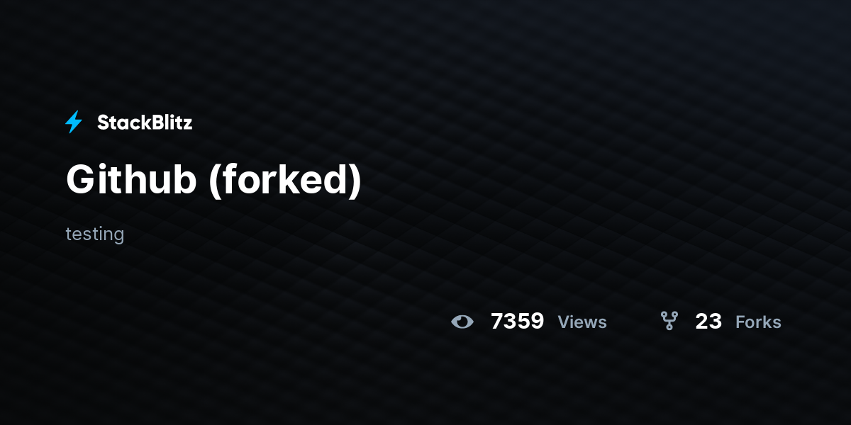 Github (forked) - StackBlitz