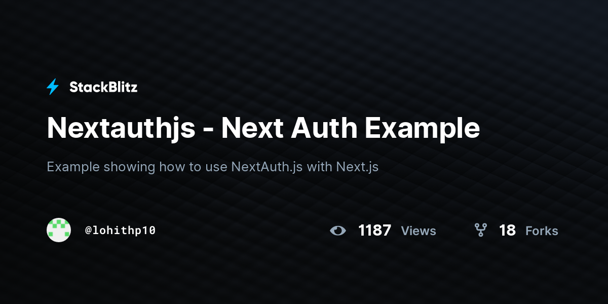 Nextauthjs - Next Auth Example - StackBlitz