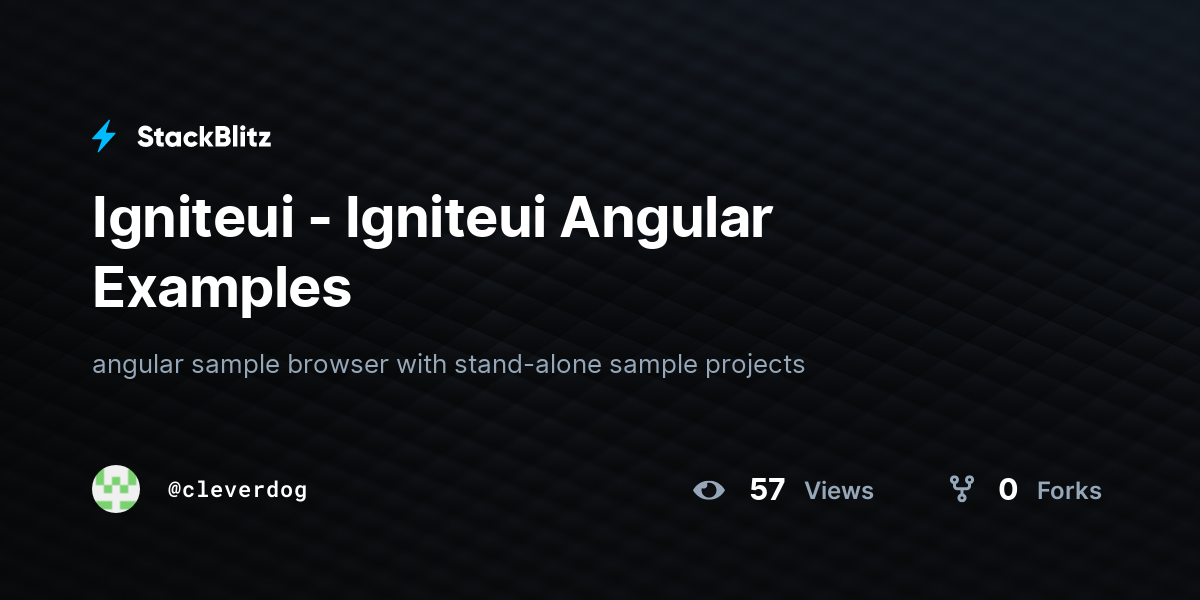Igniteui - Igniteui Angular Examples - StackBlitz