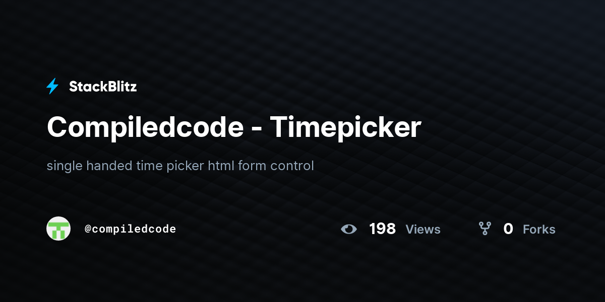 Compiledcode - Timepicker - StackBlitz