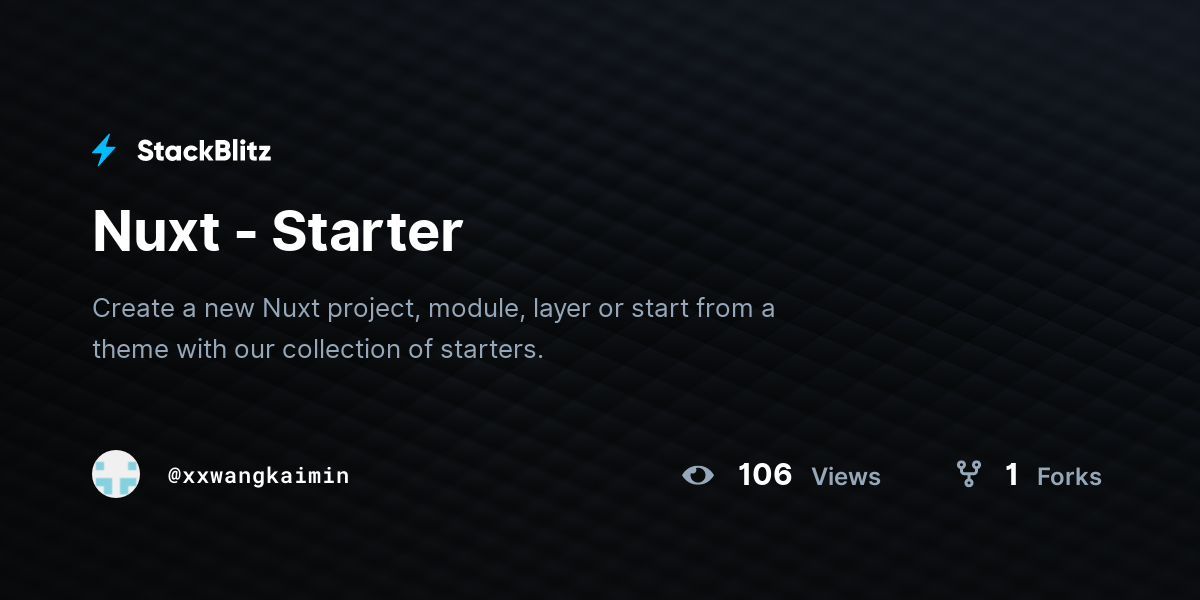 Nuxt - Starter - StackBlitz