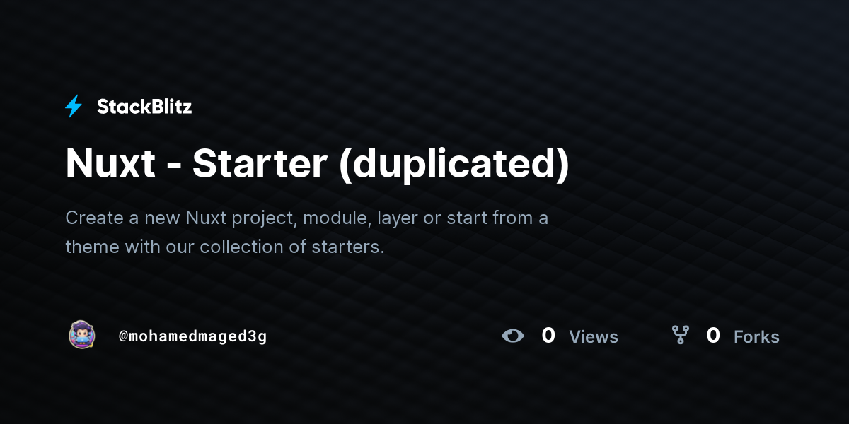 Nuxt - Starter (duplicated) - StackBlitz