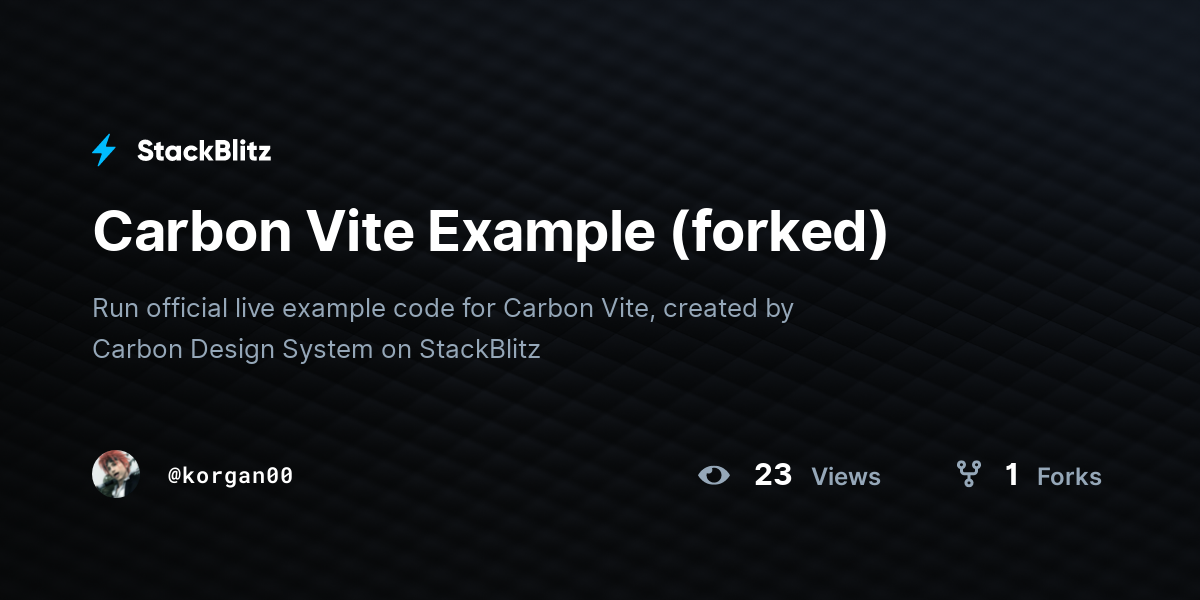 Carbon Vite Example (forked) - StackBlitz