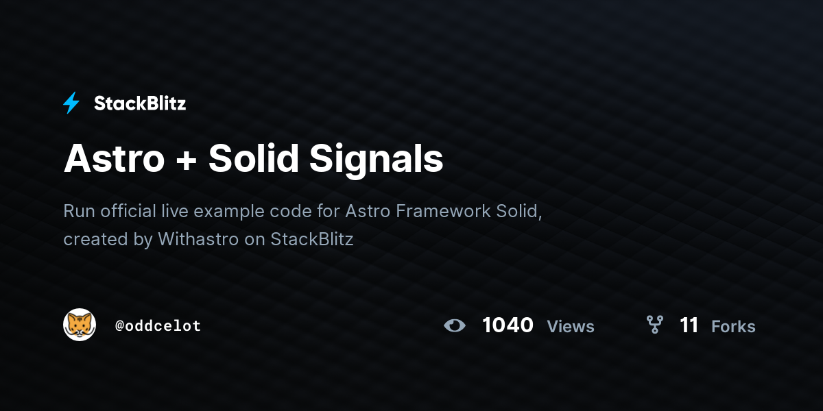 Astro + Solid Signals - StackBlitz