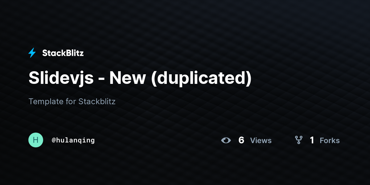 Slidevjs - New (duplicated) - StackBlitz