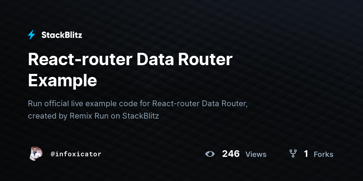 React-router Data Router Example - StackBlitz
