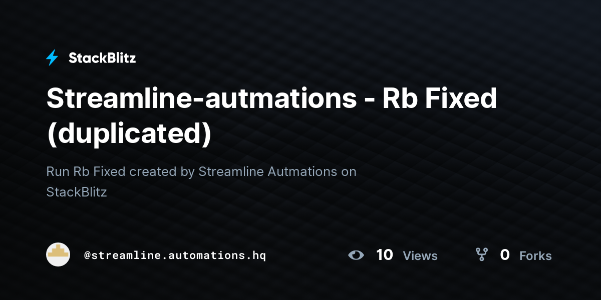Streamline-autmations - Rb Fixed (duplicated) - StackBlitz