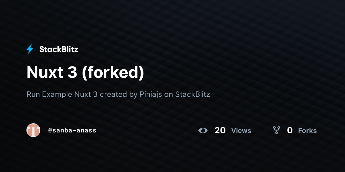 Nuxt 3 (forked) - StackBlitz