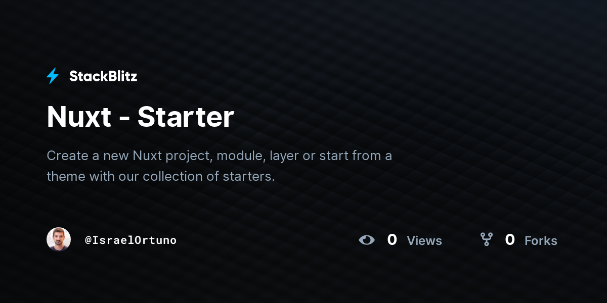 Nuxt - Starter - StackBlitz
