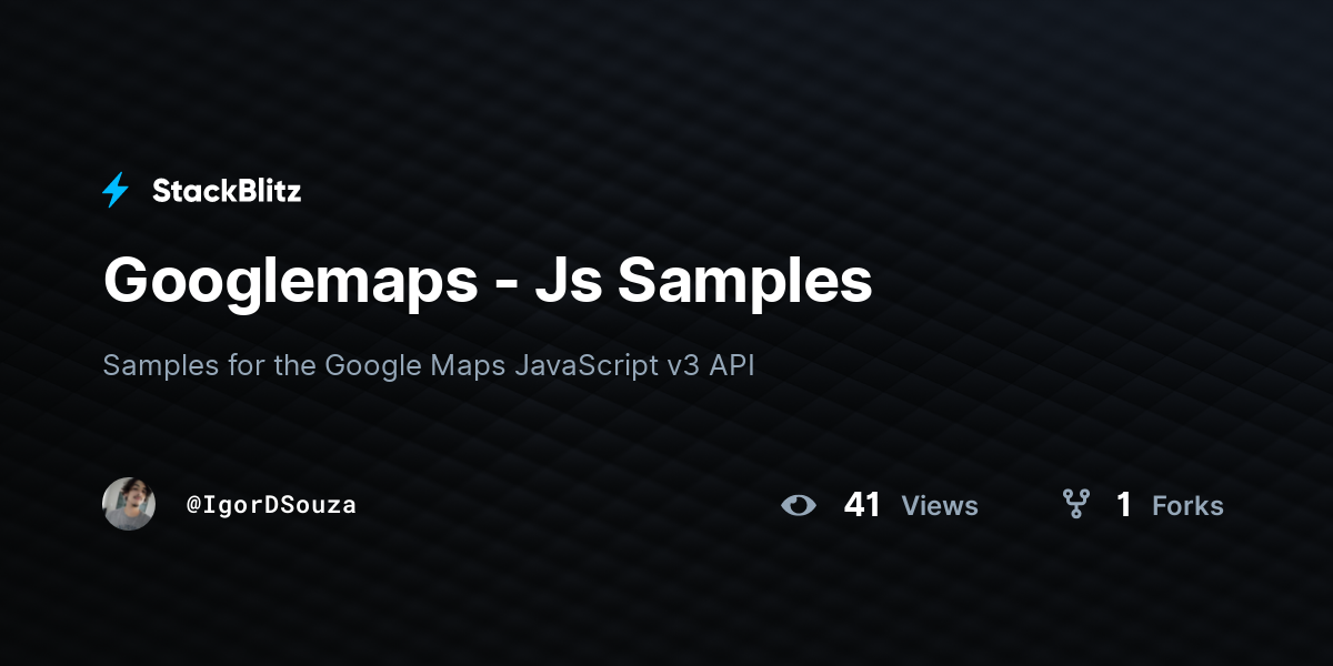 Googlemaps - Js Samples - StackBlitz