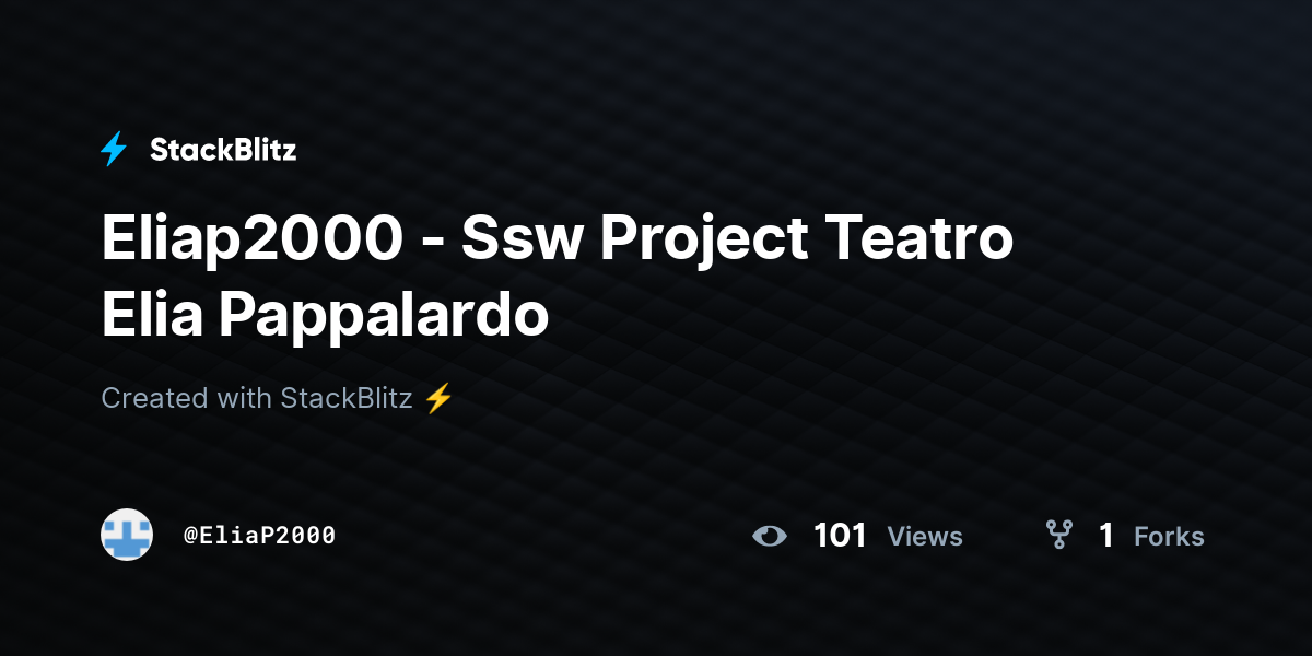 Eliap2000 - Ssw Project Teatro Elia Pappalardo - StackBlitz