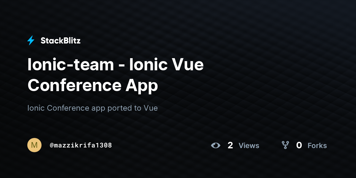 Ionic-team - Ionic Vue Conference App - StackBlitz