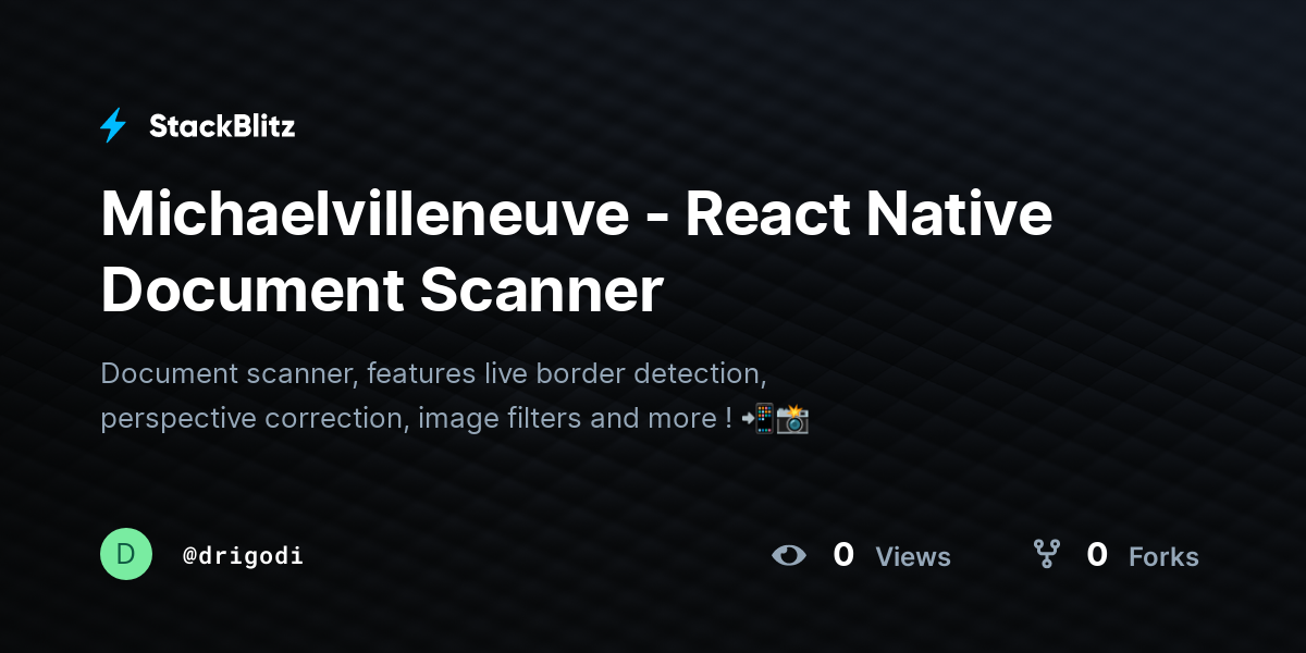 Michaelvilleneuve - React Native Document Scanner - StackBlitz