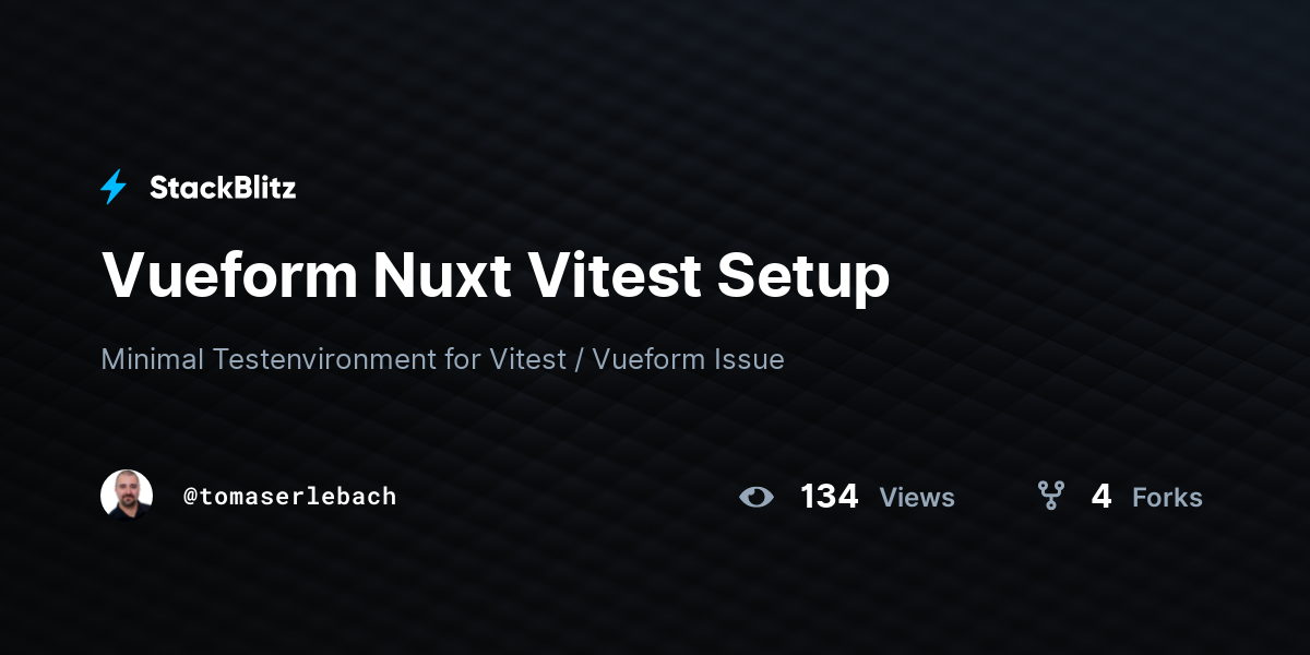 Vueform Nuxt Vitest Setup - StackBlitz