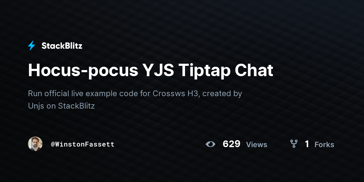 Hocus-pocus YJS Tiptap Chat - StackBlitz