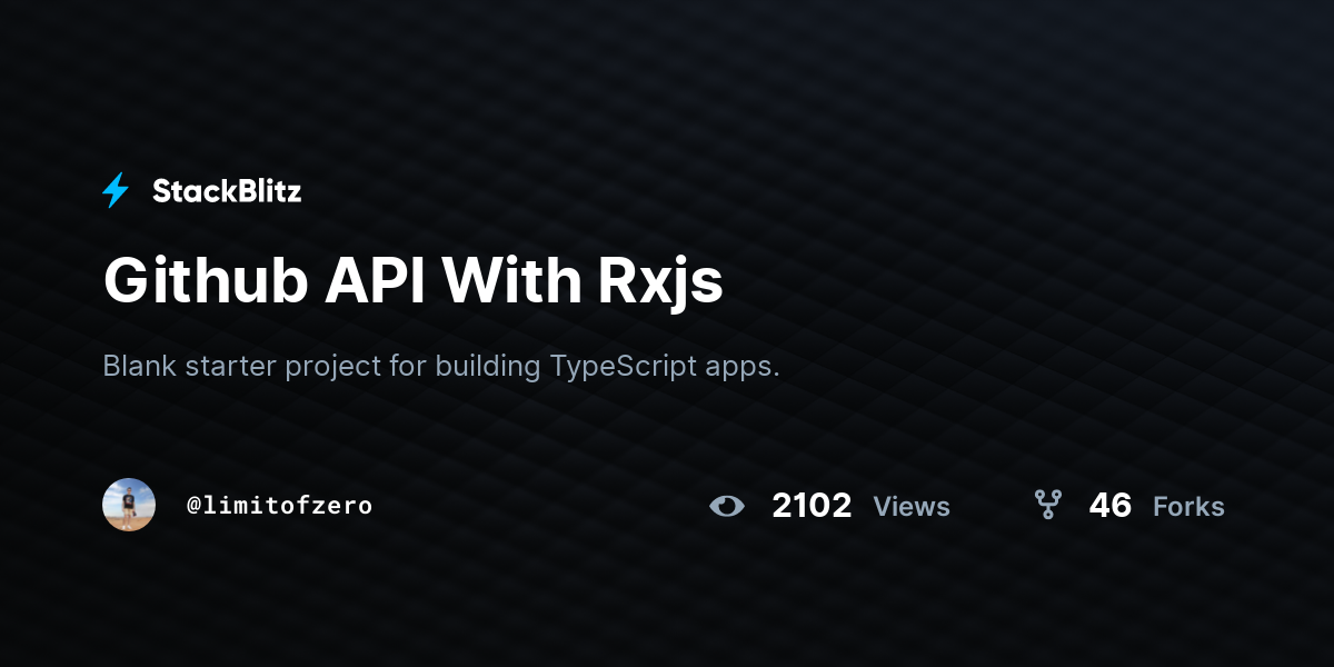 Github API With Rxjs - StackBlitz