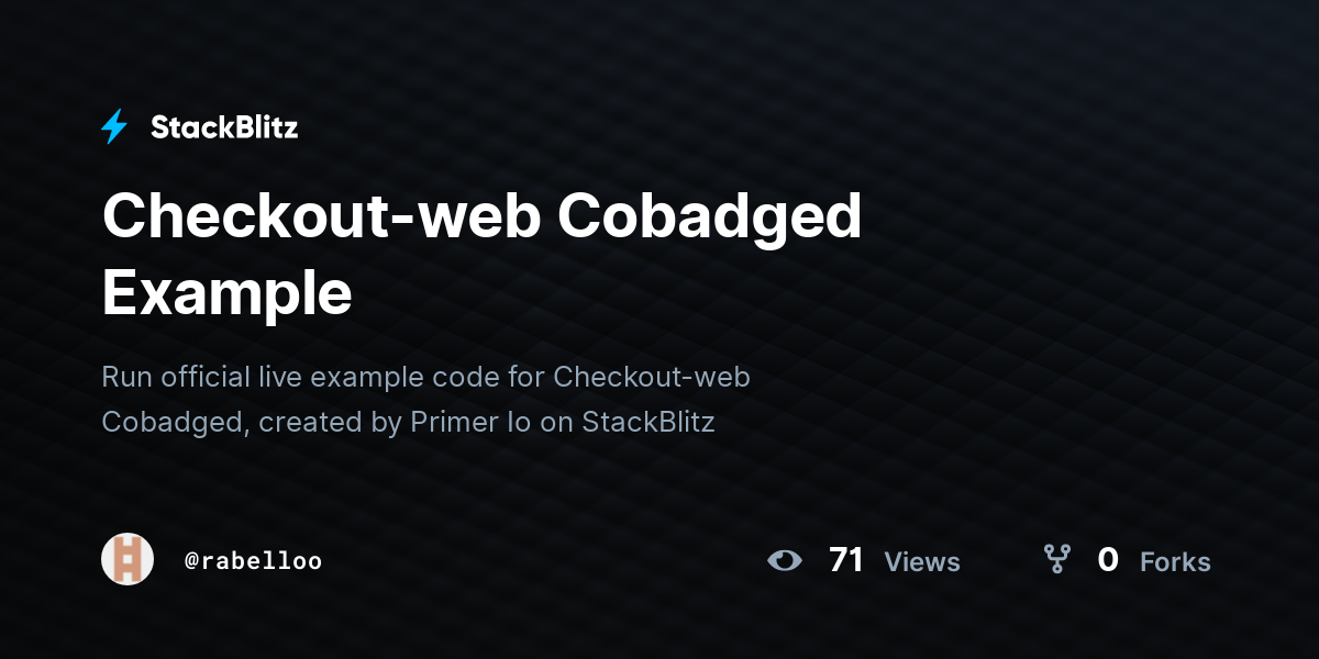 Checkout-web Cobadged Example - StackBlitz