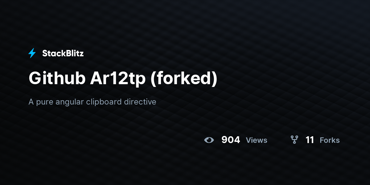 Github Ar12tp (forked) - StackBlitz