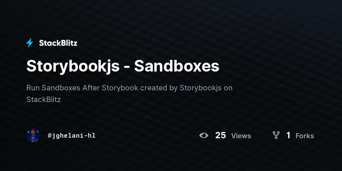 Storybookjs - Sandboxes - StackBlitz