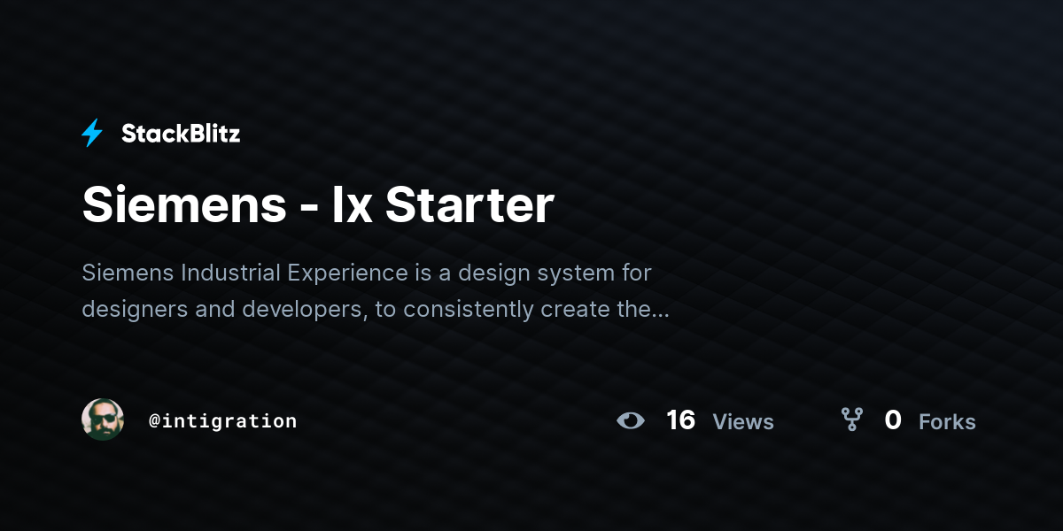 Siemens - Ix Starter - StackBlitz