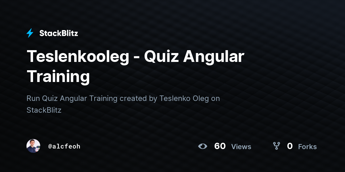 Teslenkooleg - Quiz Angular Training - StackBlitz