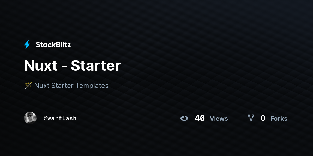 Nuxt - Starter - StackBlitz