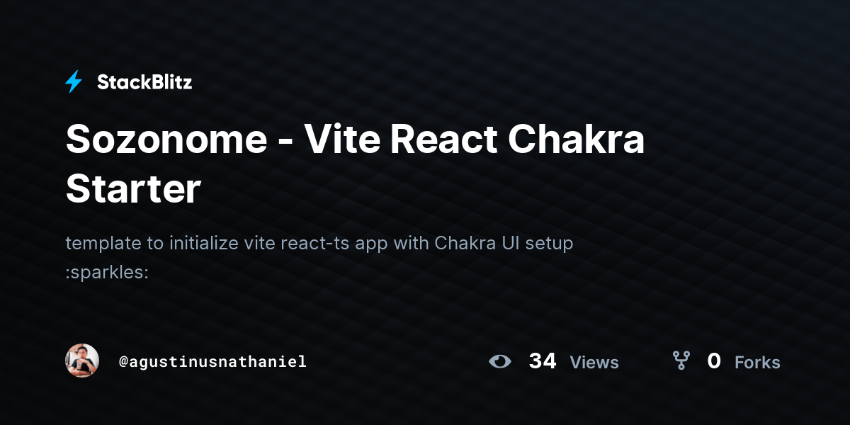Sozonome - Vite React Chakra Starter - StackBlitz