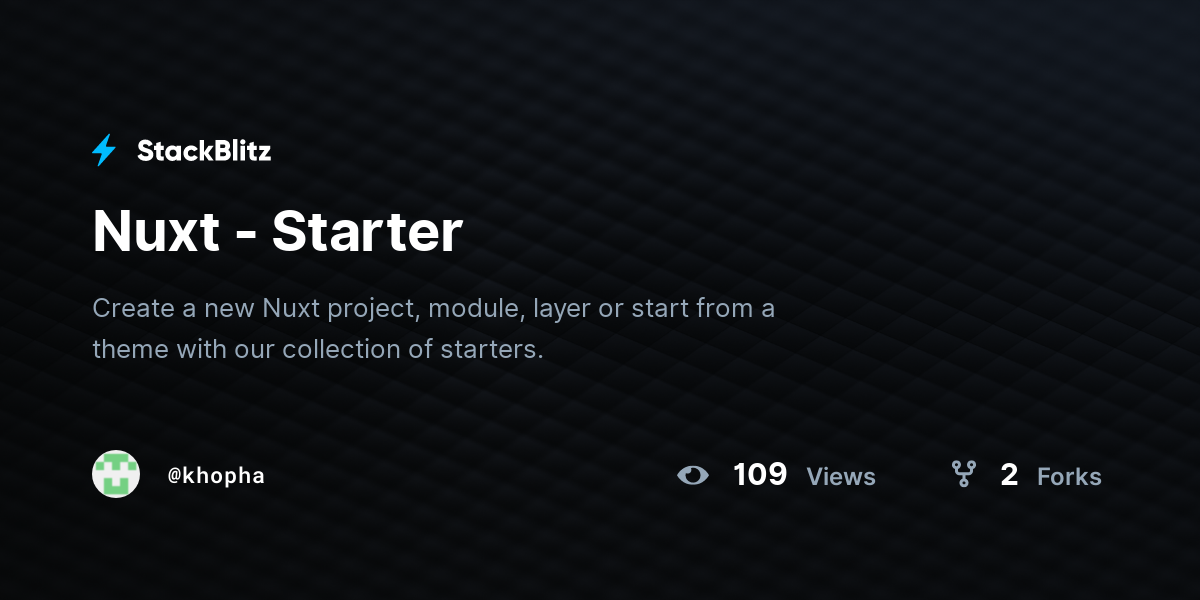 Nuxt - Starter - StackBlitz