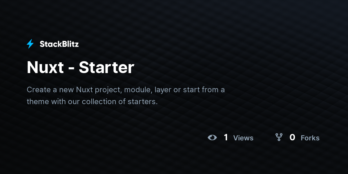 Nuxt - Starter - StackBlitz