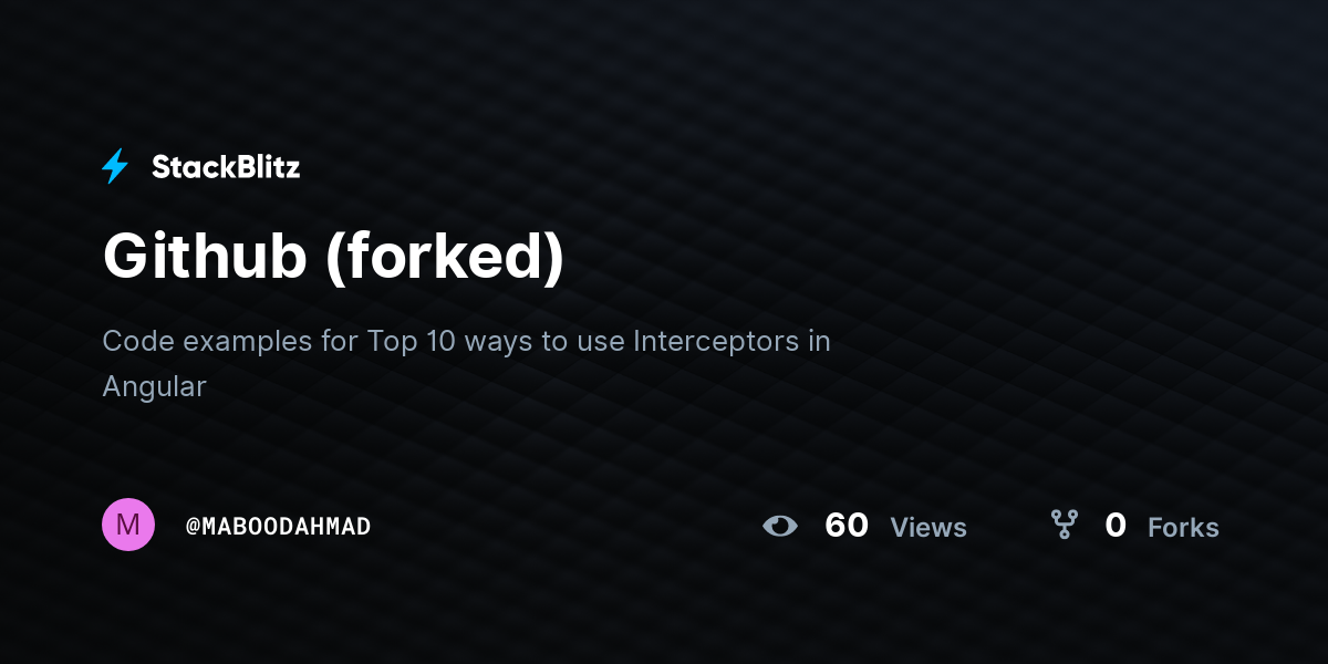 Github (forked) - StackBlitz
