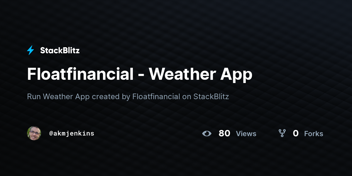 Floatfinancial - Weather App - StackBlitz