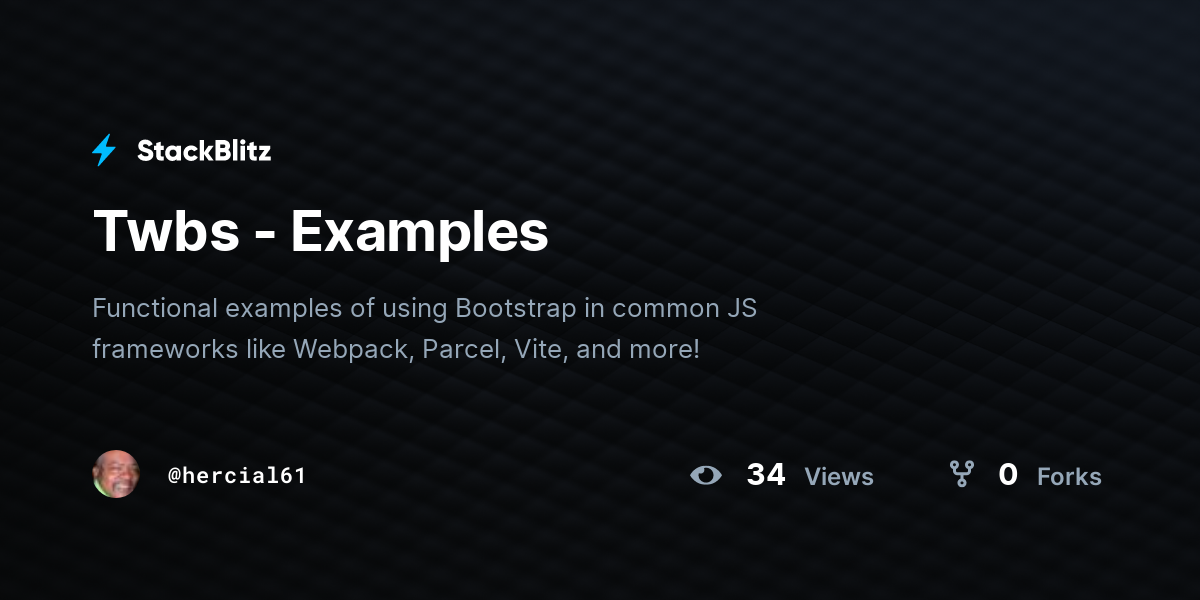 Twbs Examples StackBlitz
