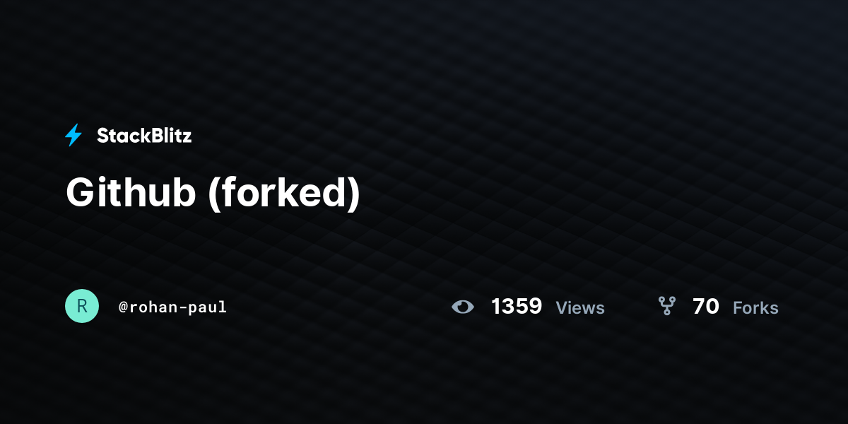 Github (forked) - StackBlitz