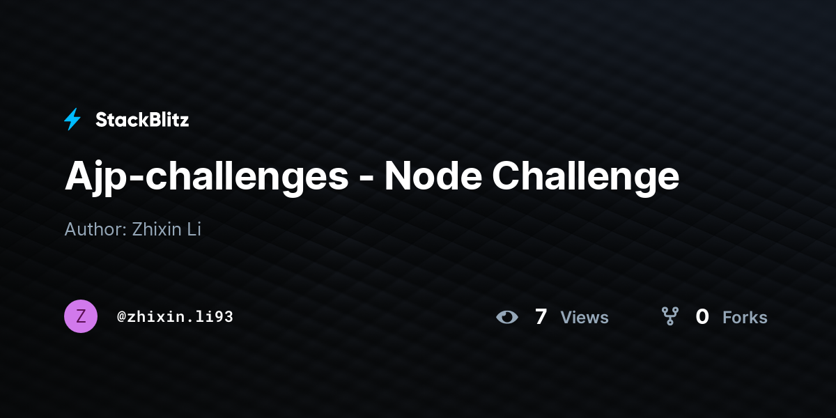 Ajp-challenges - Node Challenge - StackBlitz