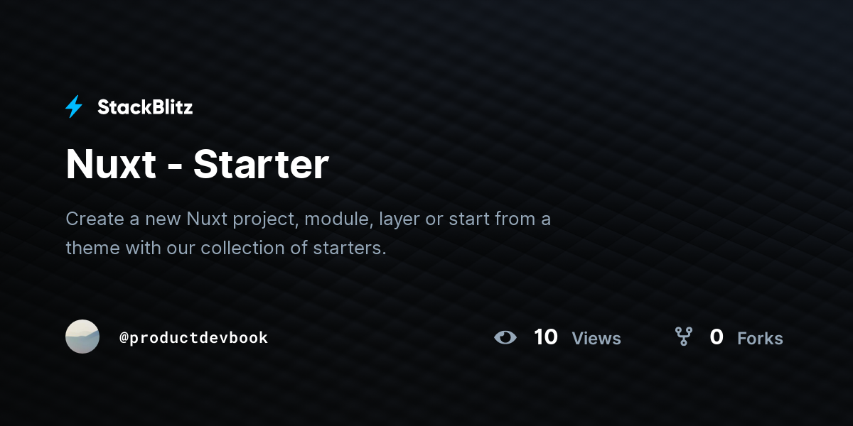 Nuxt - Starter - StackBlitz