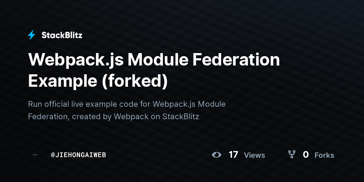 webpack-js-module-federation-example-forked-stackblitz