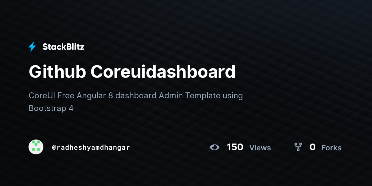 Github Coreuidashboard - StackBlitz