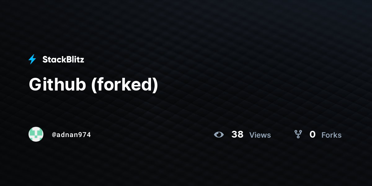 Github (forked) - StackBlitz