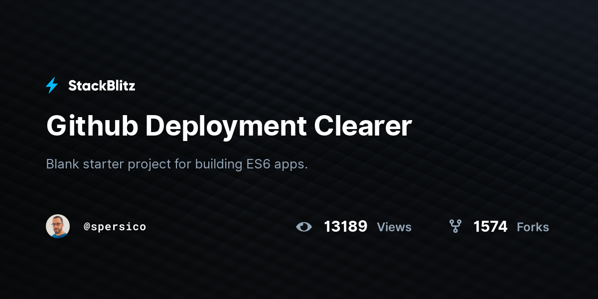 Github Deployment Clearer - StackBlitz
