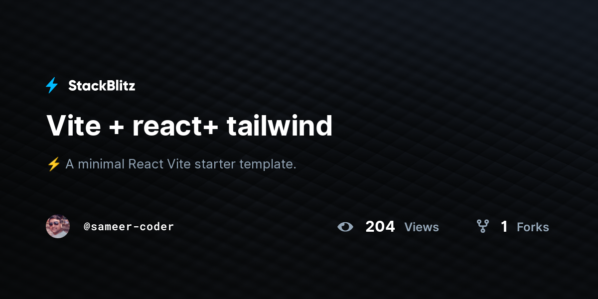 Vite + react+ tailwind - StackBlitz