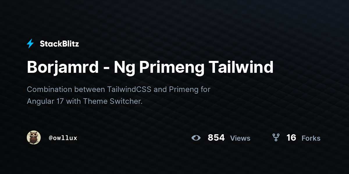 Borjamrd - Ng Primeng Tailwind - StackBlitz