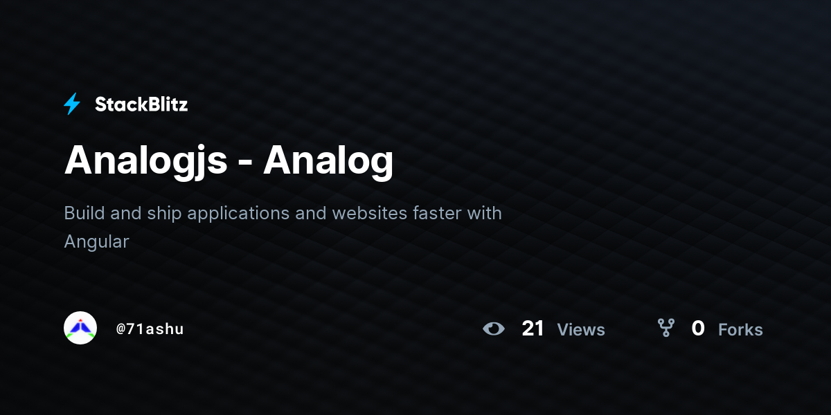 Analogjs - Analog - StackBlitz