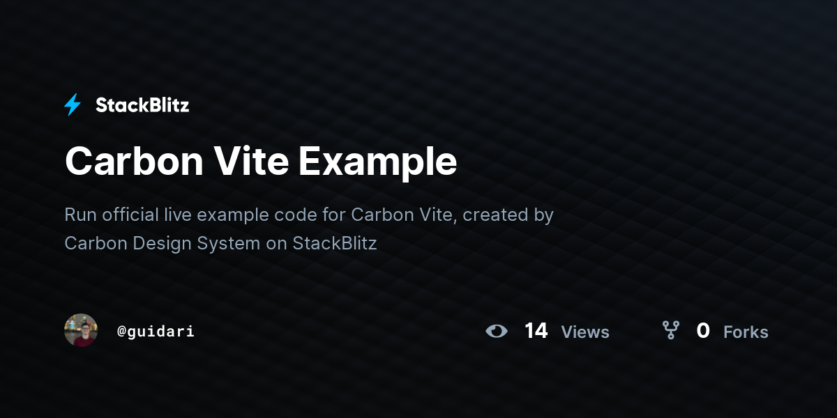 Carbon Vite Example - StackBlitz