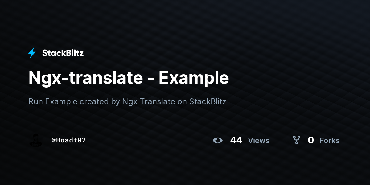 Ngx-translate - Example - StackBlitz