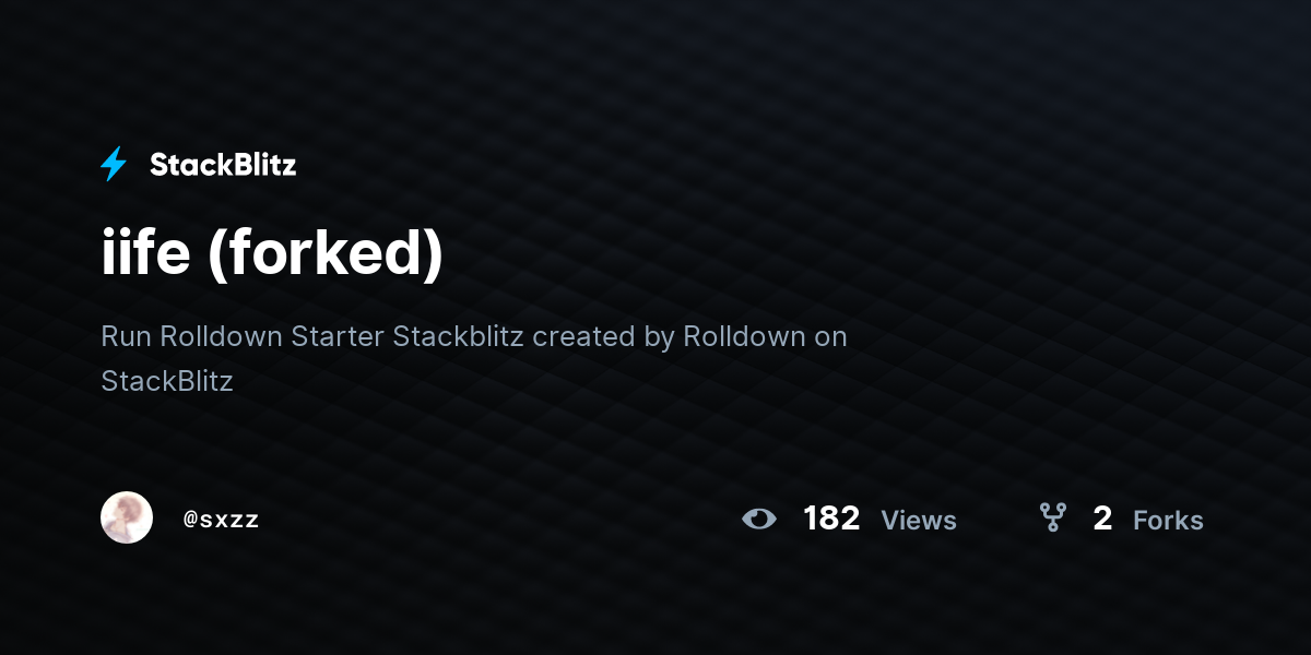 iife (forked) - StackBlitz