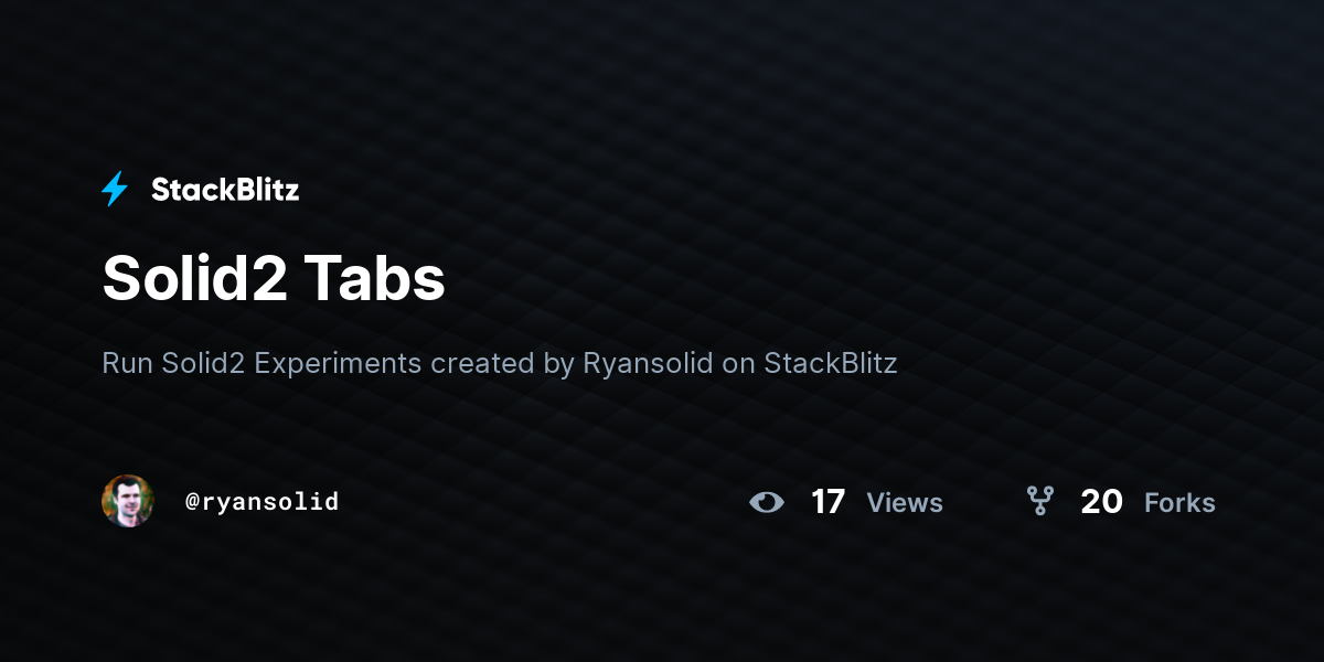 Solid2 Tabs - StackBlitz