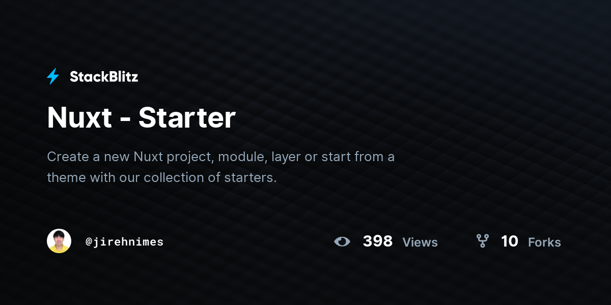 Nuxt - Starter - StackBlitz