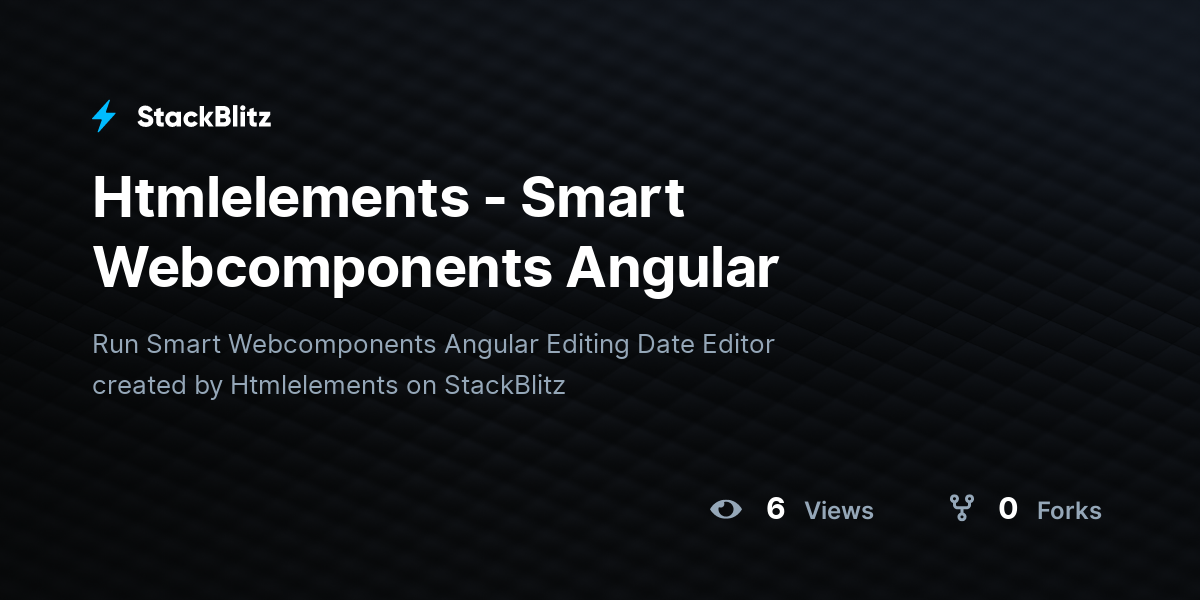 Htmlelements - Smart Webcomponents Angular - StackBlitz