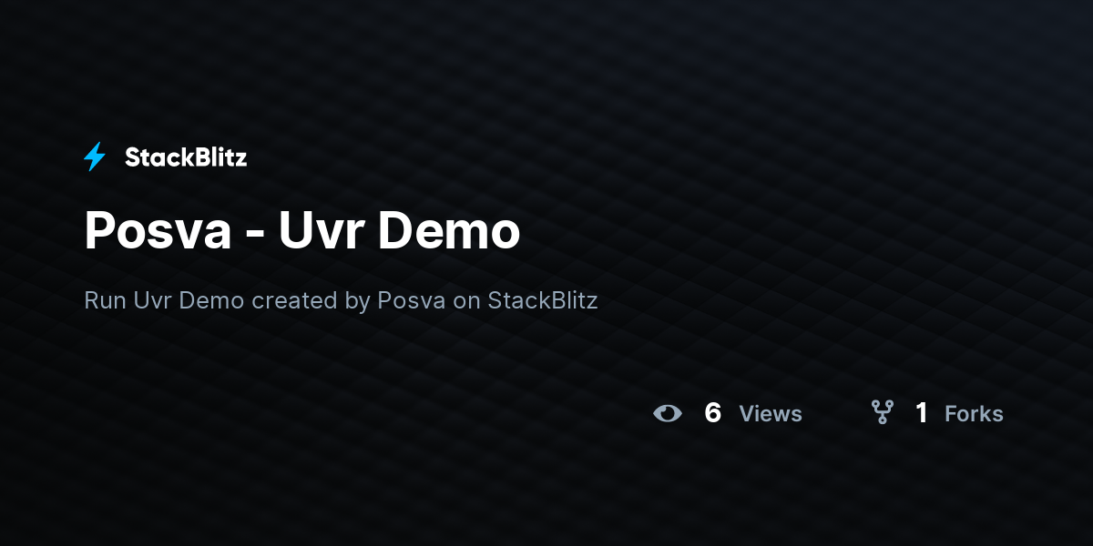 Posva - Uvr Demo - StackBlitz