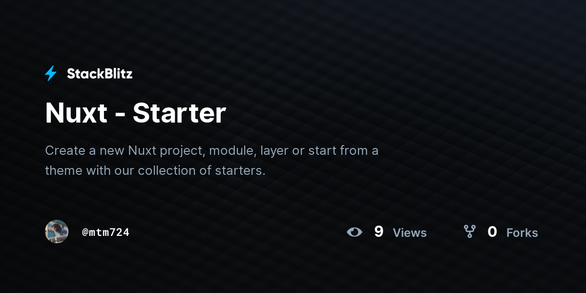 Nuxt - Starter - StackBlitz